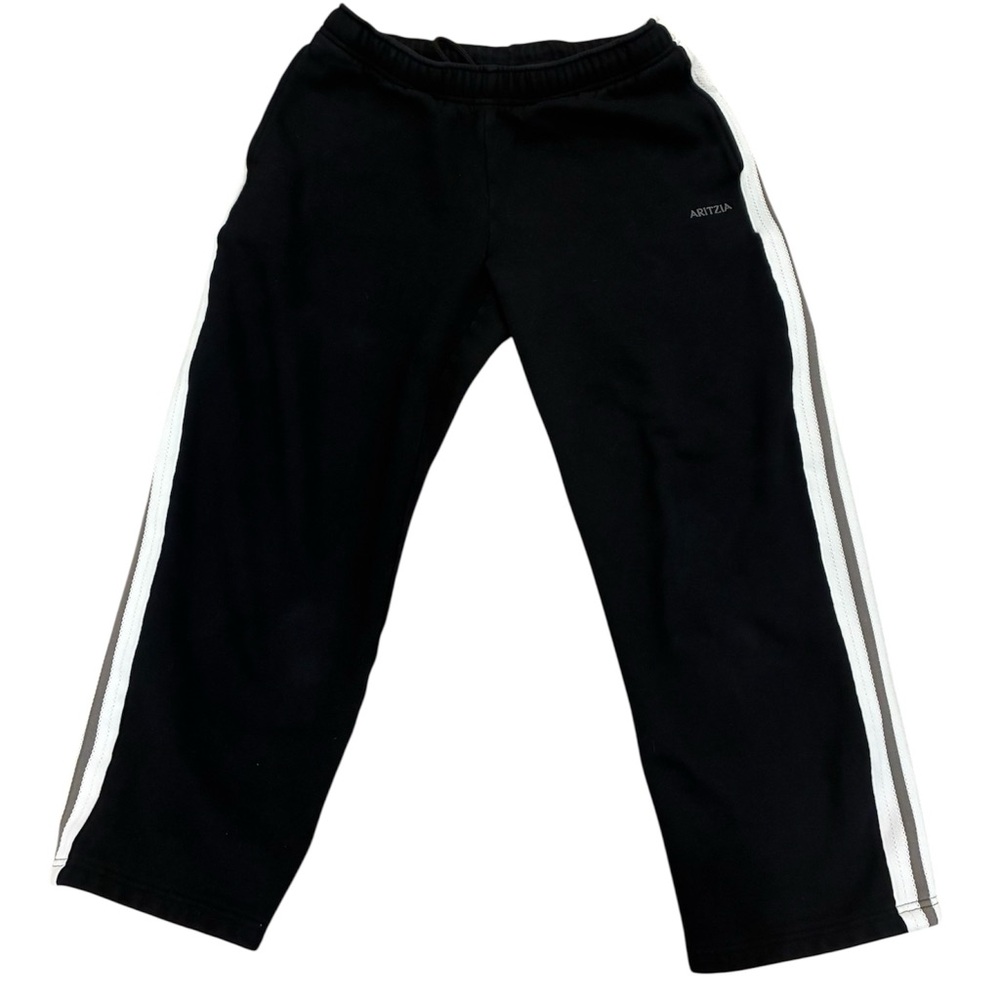 Aritzia “The Iconic” Side Stripe Sweatpants Black Cozy Fleece – Size M